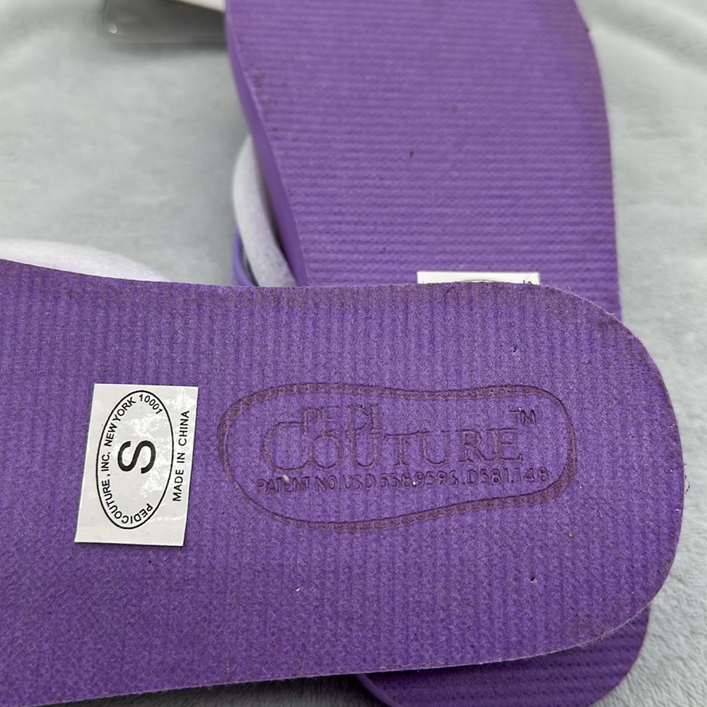 Pedi Couture Alan Stuart New York Spa Sandals Size S — Pastel Lilac Purple - Picture 6 of 7